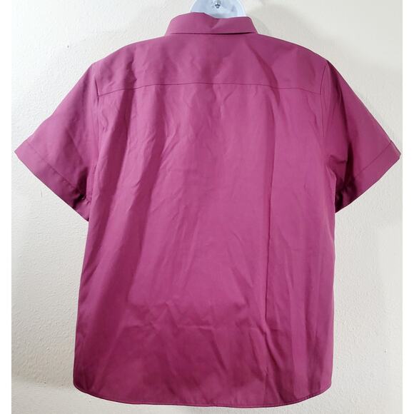 Coldwater Creek Deep Zinnia Purple Pink Button Up 16 Short Sleeves New With Tags - Picture 3 of 8